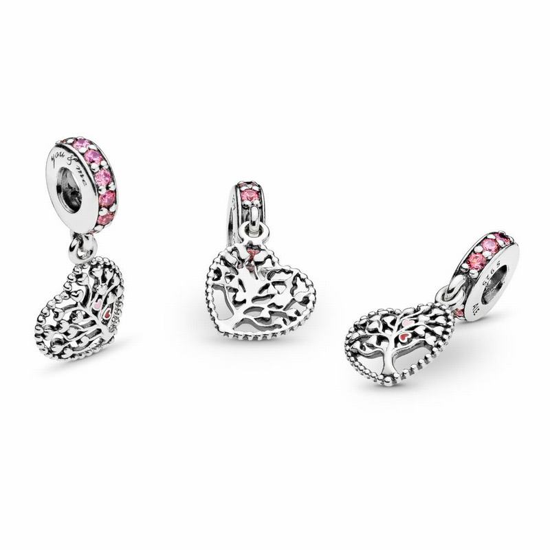 Pandora Pink Family Tree Dangle Charm Silver Egypt NT3849521